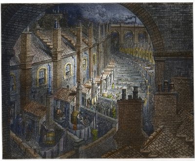 Over London By Rail (from London, a Pilgrimage, written by William Blanchard Jerrold) by Gustave after Dore